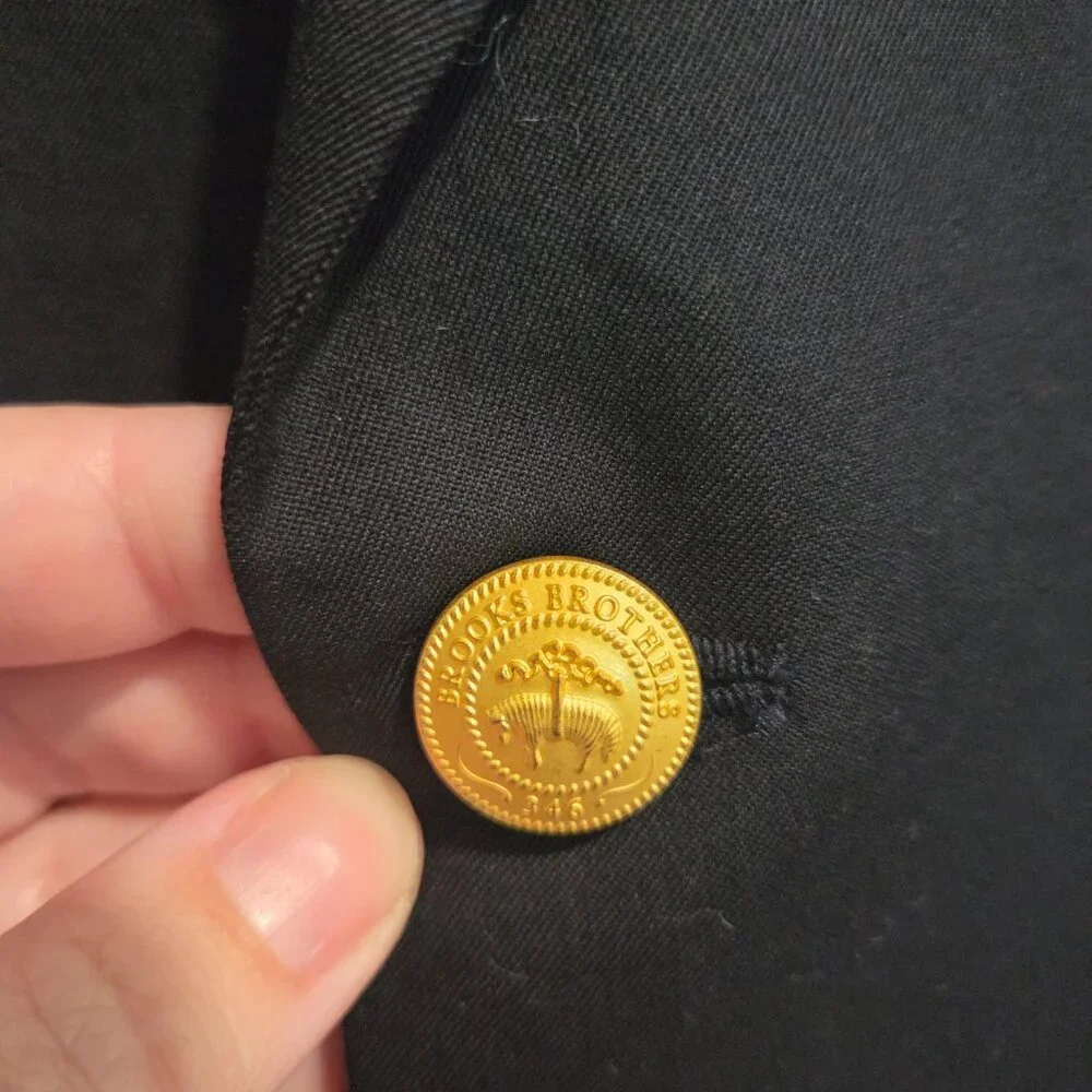 Brooks brothers‎ suit jacket 43 L Navy gold buttons